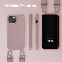 Selencia Silikonhülle mit abnehmbarem Band für das iPhone 15 - Sand Pink