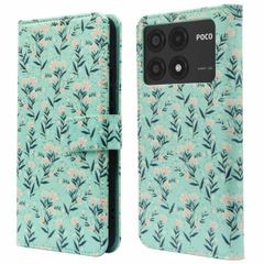 imoshion Design Klapphülle Xiaomi Poco X6 Pro - Blue Flowers
