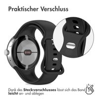 imoshion Silikon-Armband⁺ für  Google Pixel Watch / Watch 2 / Watch 3 / Watch 4 (41 mm) - Größe L - Schwarz