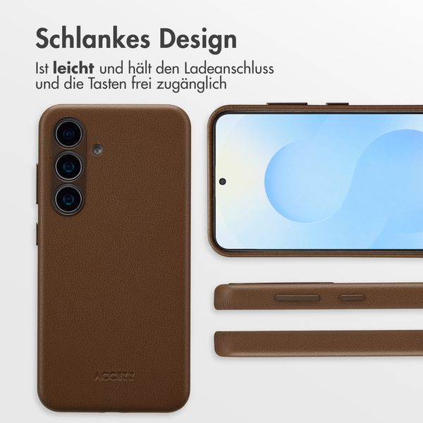 Accezz MagSafe Leather Backcover Samsung Galaxy S25 - Kaffeebraun