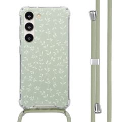 imoshion Design Hülle mit Band Samsung Galaxy S23 - Smoke Green Flowers