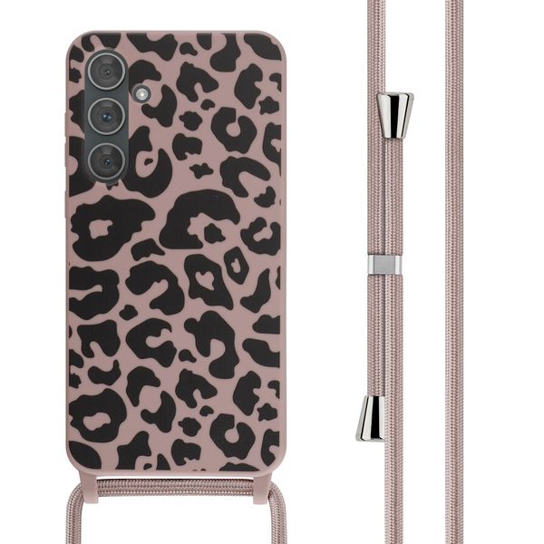 imoshion Silikonhülle design mit Band für das Samsung Galaxy A35 - Animal Pink