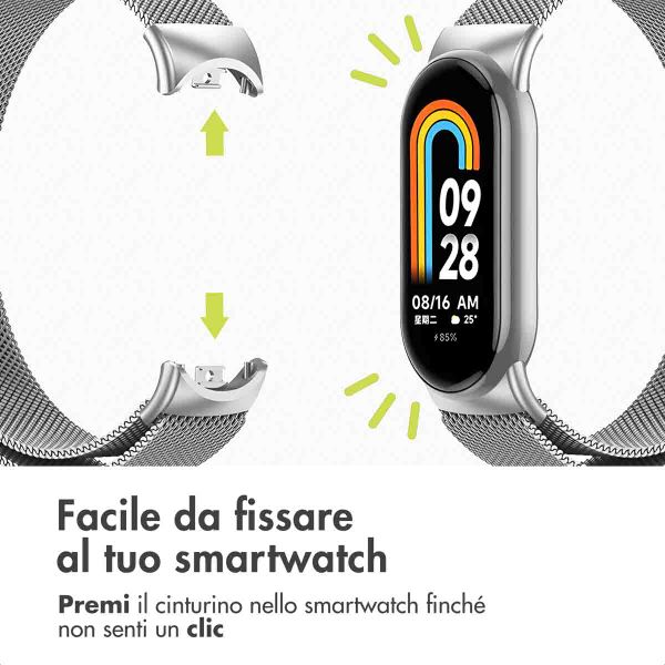 imoshion Magnetisches Milanaise Armband für das  Xiaomi Smart Band 8 / 9 - Silber