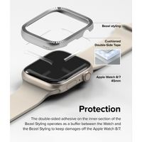 Ringke Bezel Styling für die Apple Watch Series 7 / 8 / 9 - 45 mm - Matte Curve Silver