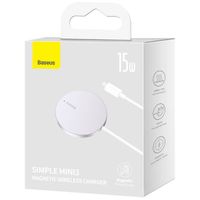 Baseus Simple Mini3 kabelloses Ladegerät - Geeignet für MagSafe und Qi2 - 15 Watt - Silber