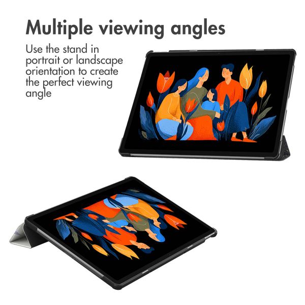imoshion Design Trifold Klaphülle Lenovo Idea Tab Plus - Flowers Distance
