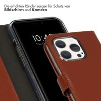 Selencia Echtleder Klapphülle für das iPhone 15 Pro - Hellbraun