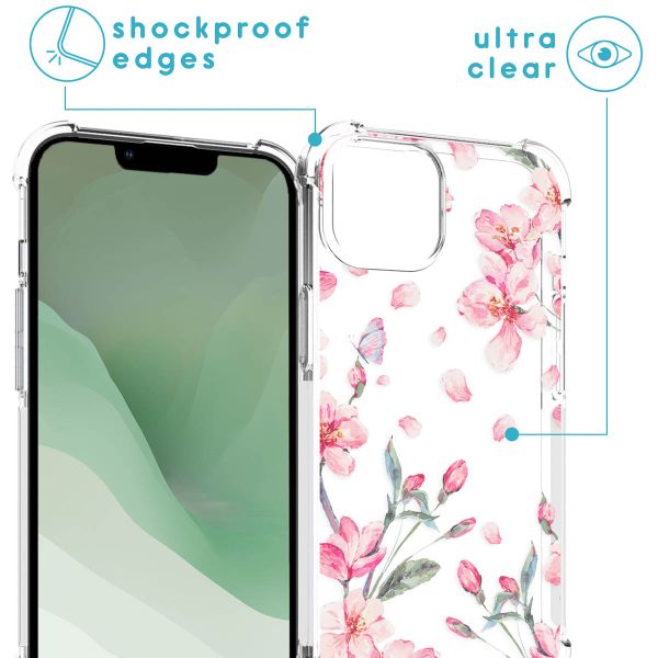 imoshion Design Hülle mit Band für das iPhone 14 Plus - Blossom Watercolor