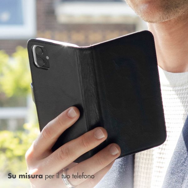 Echtleder Klapphülle Samsung Galaxy S21 - Schwarz