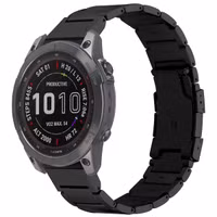 Accezz Mattes Titanstahlarmband -   Garmin 22 mm Anschluss - Schwarz