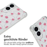 imoshion Design Hülle mit Band Samsung Galaxy S25 Edge - Dusty Rose Connected Hearts