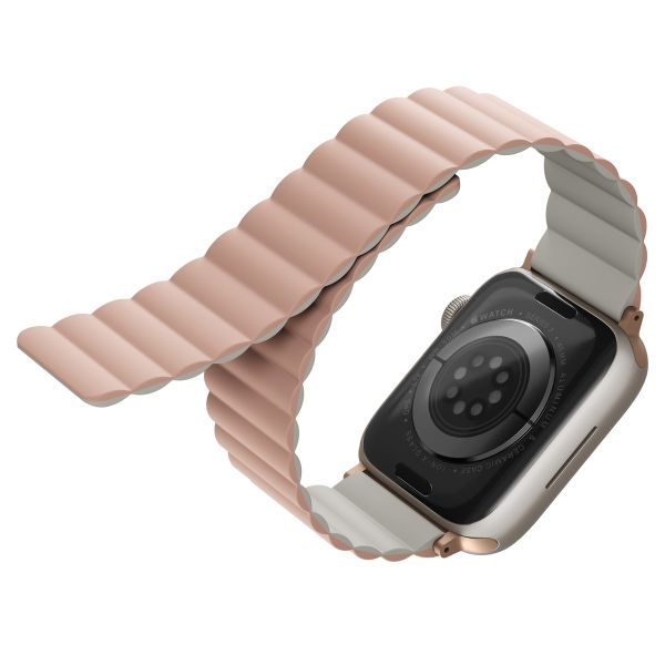 Uniq Revix doppelseitiges Armband für die Apple Watch Series 1 bis 9 / SE (38/40/41 mm) | Series 10 (42 mm) - Blush Pink / Beige