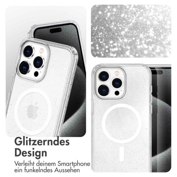 imoshion Sparkle Back Cover mit MagSafe Apple iPhone 15 Pro Max - Glitzer Transparent