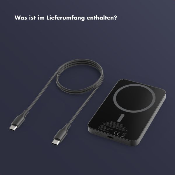 Selencia Vivid Powerbank 5.000 mAh - MagSafe und Qi2 - Schwarz / Chic Marble Black