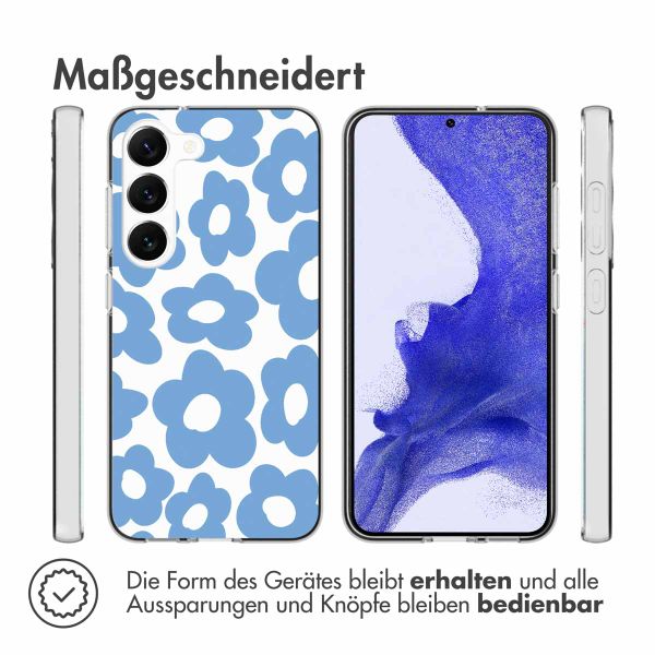 imoshion Design Hülle für das Samsung Galaxy S23 Plus - Retro Blue Flowers