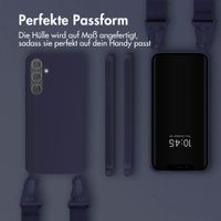 Selencia SilikonHülle mit abnehmbarem Band Samsung Galaxy A35 - Dunkelblau