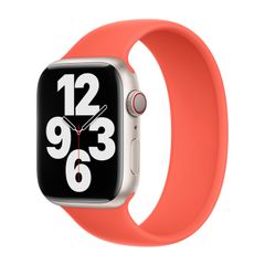 Apple Silikon Solo Loop für  Apple Watch Series 1 - 9 / SE (38/40/41 mm) | Series 10 / 11 (42 mm) - Größe 4 - Nectarine