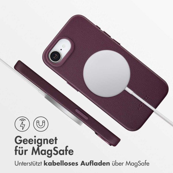 Accezz MagSafe Leather Backcover Apple iPhone 16e - Heath Purple