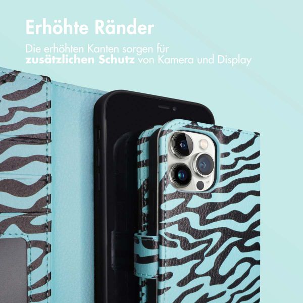 imoshion Design Klapphülle Apple iPhone 12 (Pro) - Black Blue Stripes