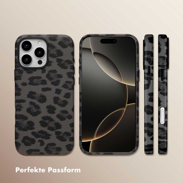 Selencia Sabi Backcover Leopardenmuster mit MagSafe Apple iPhone 16 Pro Max - Midnight Black