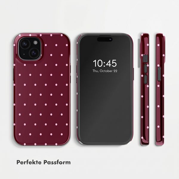 Selencia Vivid Rückabdeckung mit MagSafe Apple iPhone 15 - Happy Dots Burgundy