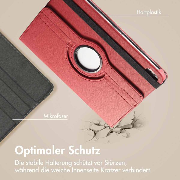 imoshion 360° drehbare Klapphülle Apple iPad 11 (2025) 11 Zoll A16 / iPad 10 (2022) 10.9 Zoll - Dunkelrot