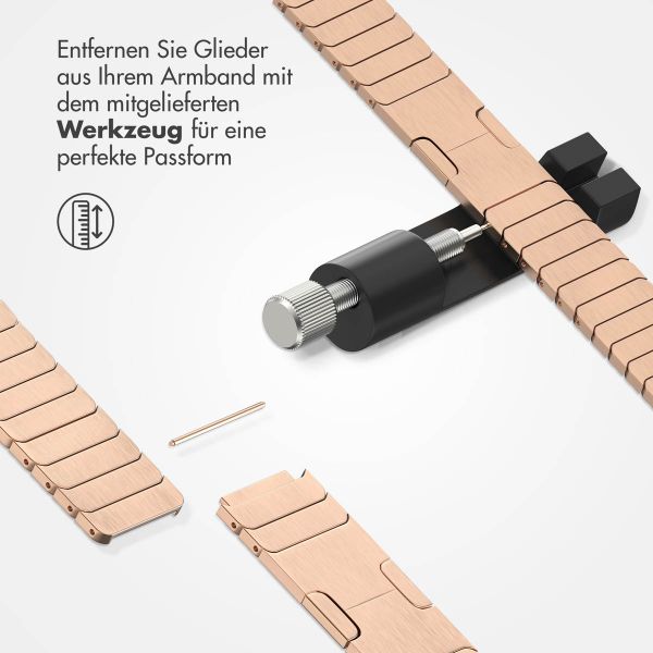Selencia Edelstahl Gliederarmband für das  Apple Watch Series 1 t/m 11 / SE / Ultra (44/45/46/49 mm) - Rosé gold