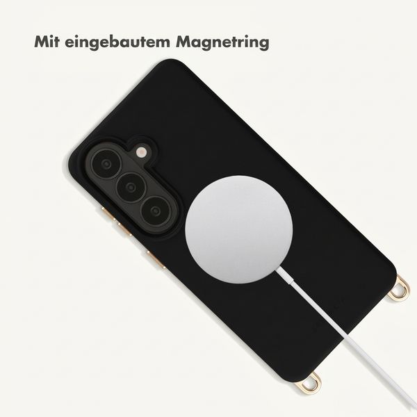 Selencia Rivièra Backcover mit MagSafe mit abnehmbaren Haken Samsung Galaxy S26 - Velvet Black