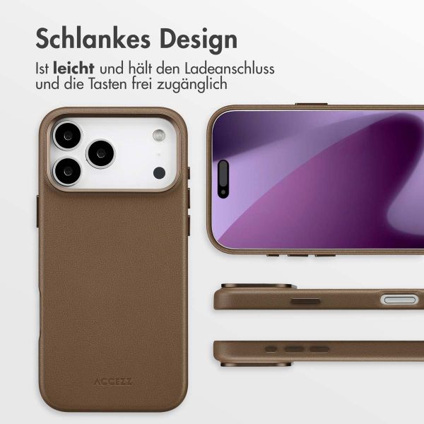 Accezz MagSafe Leather Backcover Apple iPhone 17 Pro Max - Kaffeebraun