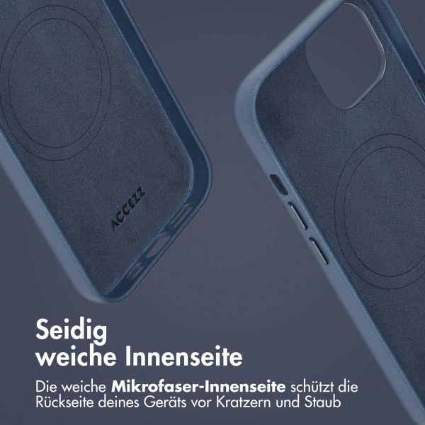 Accezz 2-in-1 Klapphülle aus Leder mit MagSafe für das iPhone 15 - Nightfall Blue