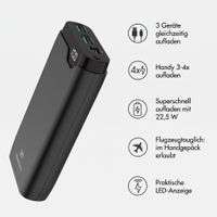 imoshion Powerbank 20.000 mAh - 22,5W Schnellladegerät - USB-C / USB-A - Schwarz