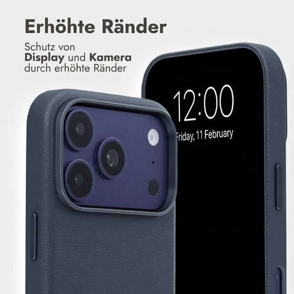 Accezz 2-in-1 Klapphülle aus Leder mit MagSafe Apple iPhone 18 Pro / 17 Pro - Nightfall Blue