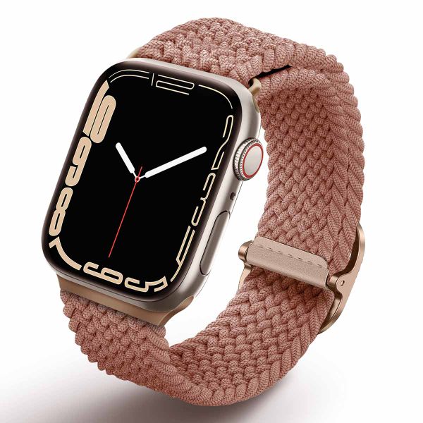 Uniq Aspen Geflochtenes Armband für die Apple Watch Series 1 bis 9 / SE (38/40/41 mm) | Series 10 (42 mm) - Grapefruit Pink