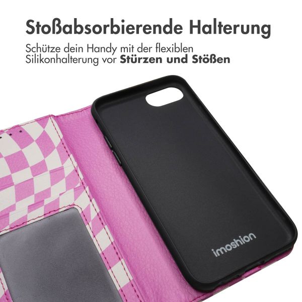 imoshion Design Klapphülle iPhone SE (2022 / 2020) / 8 / 7 / 6(s) - Retro Pink