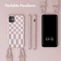 Selencia SilikonHülle design mit abnehmbarem Band Apple iPhone 11 - Irregular Check Sand Pink