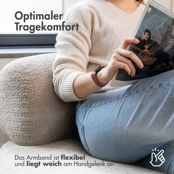 imoshion Magnetisches Milanaise Armband für das  Fitbit Alta (HR) - Größe S - Rosa