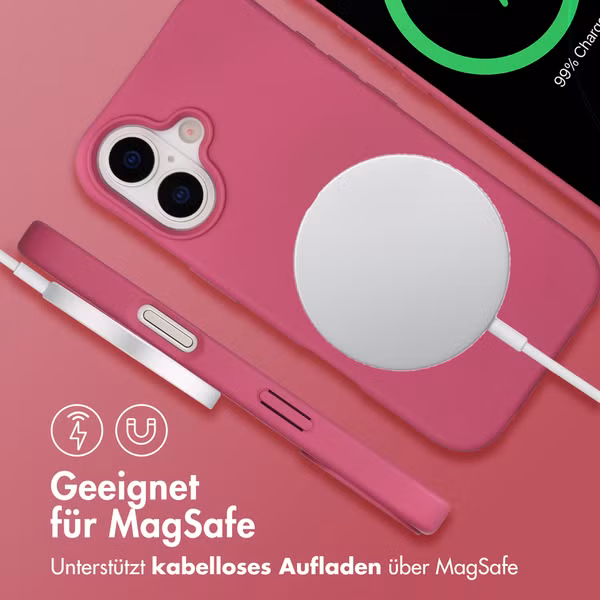 imoshion Color Backcover mit abnehmbarem Handykette und MagSafe Apple iPhone 17 - Raspberry