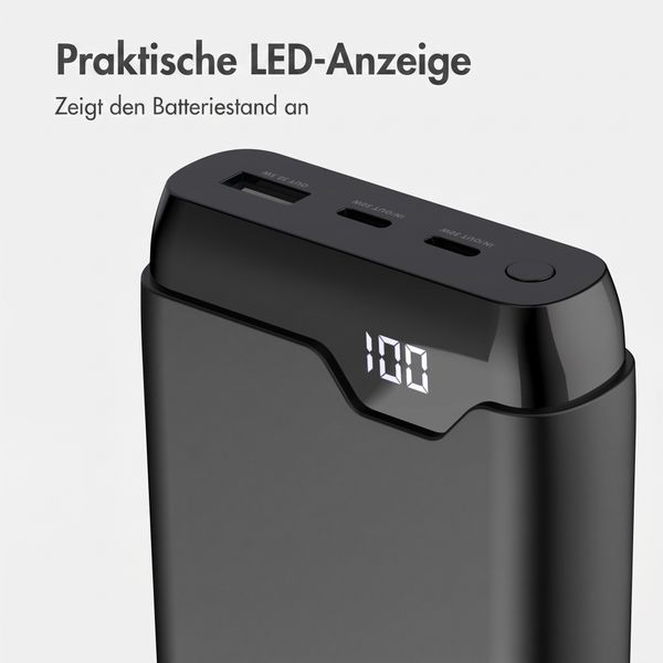imoshion Powerbank - 27.000 mAh - Schnelles Aufladen und Power Delivery - 30W - Schwarz