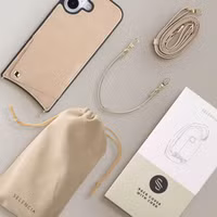 Selencia Nova Croco HandyHülle mit Kordel und Kartenhalter Apple iPhone 17 - Beige