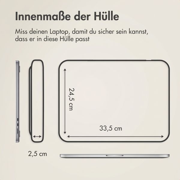 Accezz Leather Laptop Hülle mit Reißverschluss 13-14 Zoll - Laptop Sleeve - Cognac