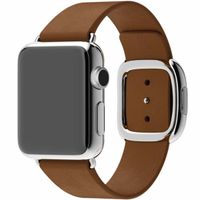 Apple Leather Band Modern Buckle für das  Apple Watch Series 1 t/m 9 / SE (38/40/41 mm) | Series 10 / 11 (42 mm) - Größe M - Braun