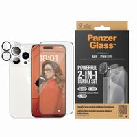 PanzerGlass 2-in-1 pack - Ultra-Wide Fit Anti-Bacterial Displayschutz incl. applicator + Camera Protector für das Apple iPhone 15 Pro