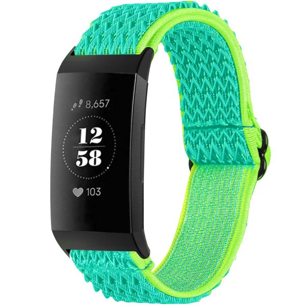 imoshion Elastische Nylonarmband für das Fitbit Charge 3 / 4 - Grün / Gelb