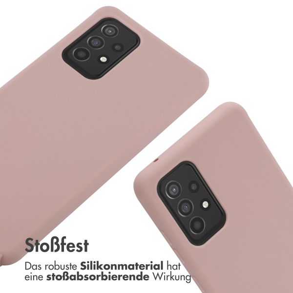 imoshion Silikonhülle mit Band für das Samsung Galaxy A52(s) (5G/4G) - Sand Pink