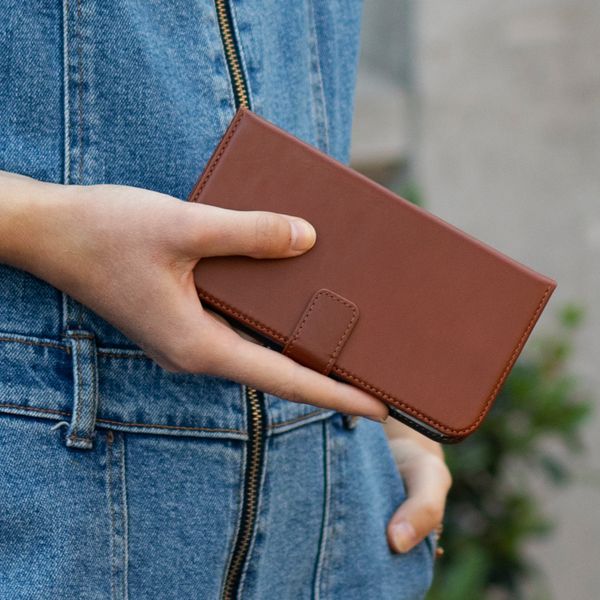 Selencia Echtleder Klapphülle iPhone Xr - Braun