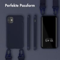 Selencia Silikonhülle mit abnehmbarem Band für das iPhone 11 - Dunkelblau