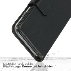 Selencia Echtleder Klapphülle für das Samsung Galaxy S25 Plus - Schwarz