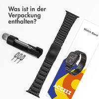 Accezz Mattes Titanstahlarmband für die Apple Watch Series 1 bis 10 / SE / Ultra (2) (44/45/46/49 mm) - Schwarz