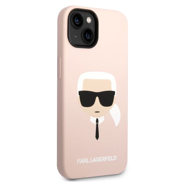 Karl Lagerfeld Karl's Head Liquid Silikonhülle MagSafe iPhone für das 14 - Rosa