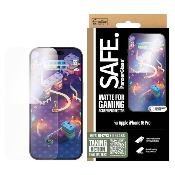 SAFE by PanzerGlass Gaming Screen Protector Ultra Wide Fit mit Applikator für das iPhone 16 Pro